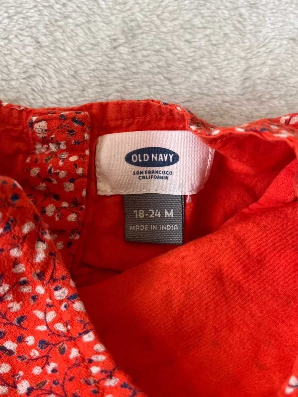 Old Navy Red Floral Short Sleeve Dress